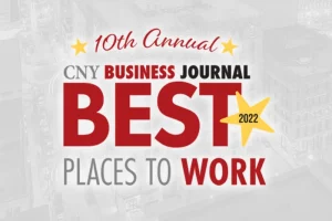 Graphic with Central New Yorks Best places to work logo for 2022