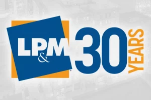 Graphic with LP&M logo and 30 years text
