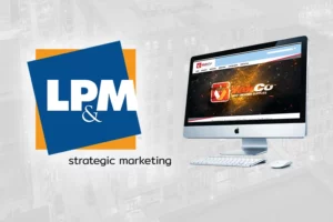 LP&M logo with VakCo website in a desktop computer