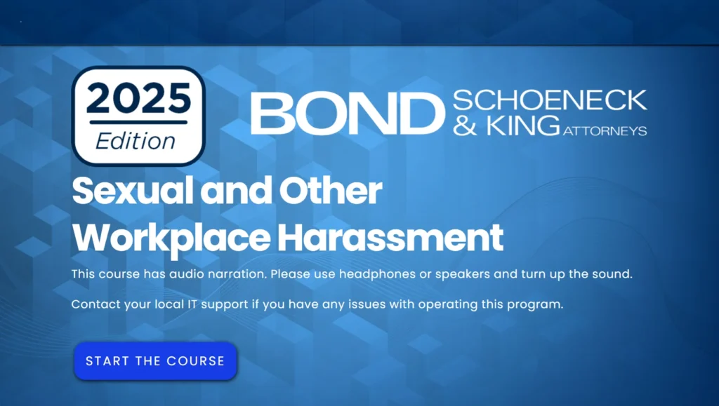 Bond Schoeneck & King Training program graphic